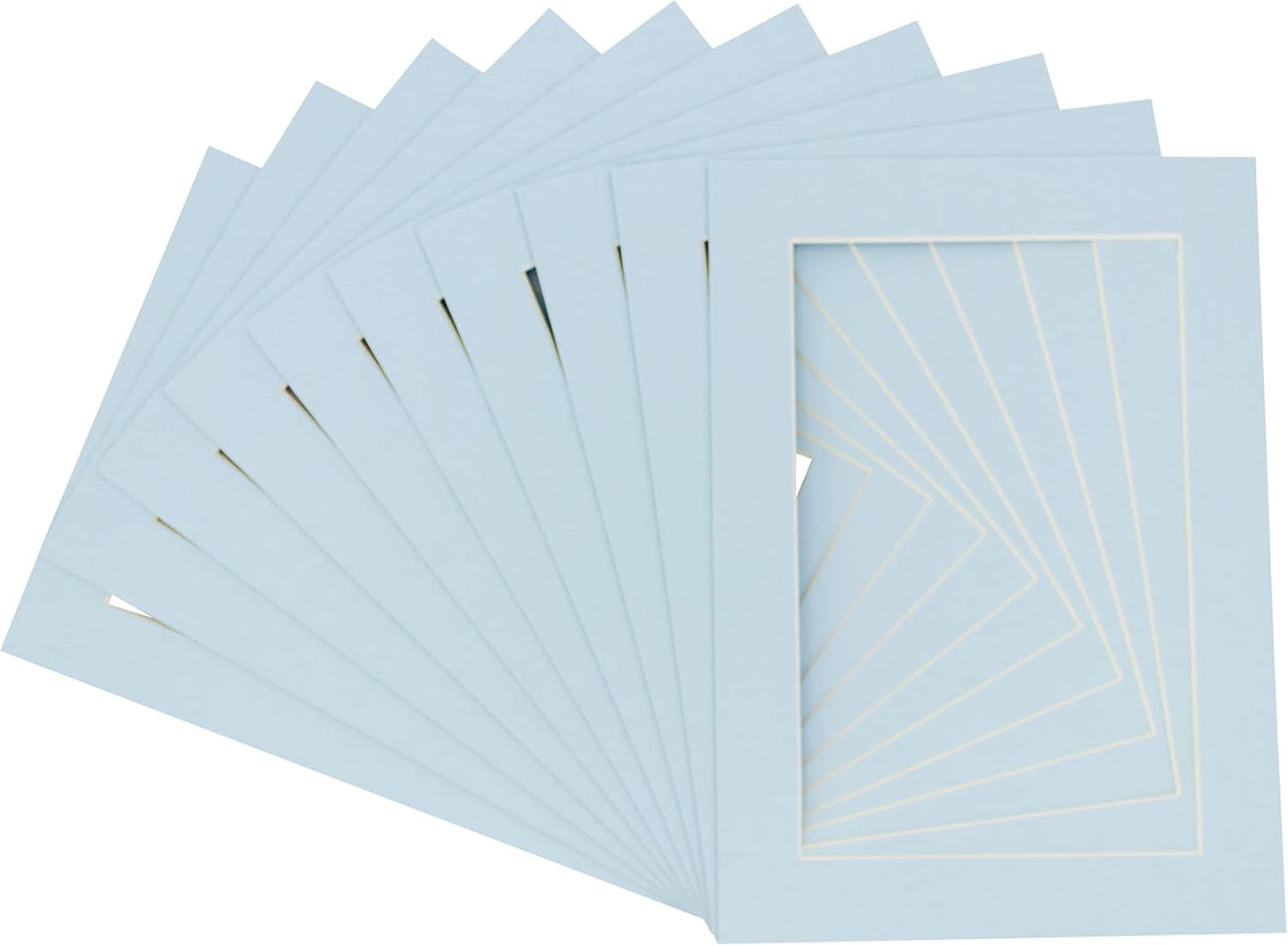 11x14 Mat for 8.5x11 Photo - Precut Baby Blue Picture Matboard for Frames Measuring 11 x 14 Inches - Bevel Cut Matte to Display Art Measuring 8.5 x 11 Inches - Acid Free Pack of TEN MATS