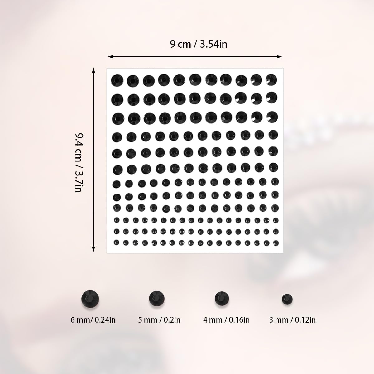 5 Sheets Self Adhesive Pearl Stickers, Flat Back Pearls Sticker, 4 Size Self Adhesive Rhinestone Gem Stickers for DIY Crafts Craft Card Decorations Nail Art Beauty Makeup (Black)