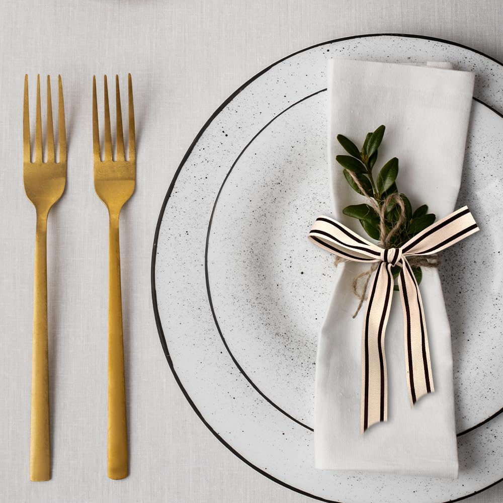 10 Yards × 3/5 Inch Black Natural Cotton Ribbon, Double Sided Webbing Straps Ribbons, Birthday Wedding Valentines Ribbons for Crafting, DIY Sewing, Gift Wrapping