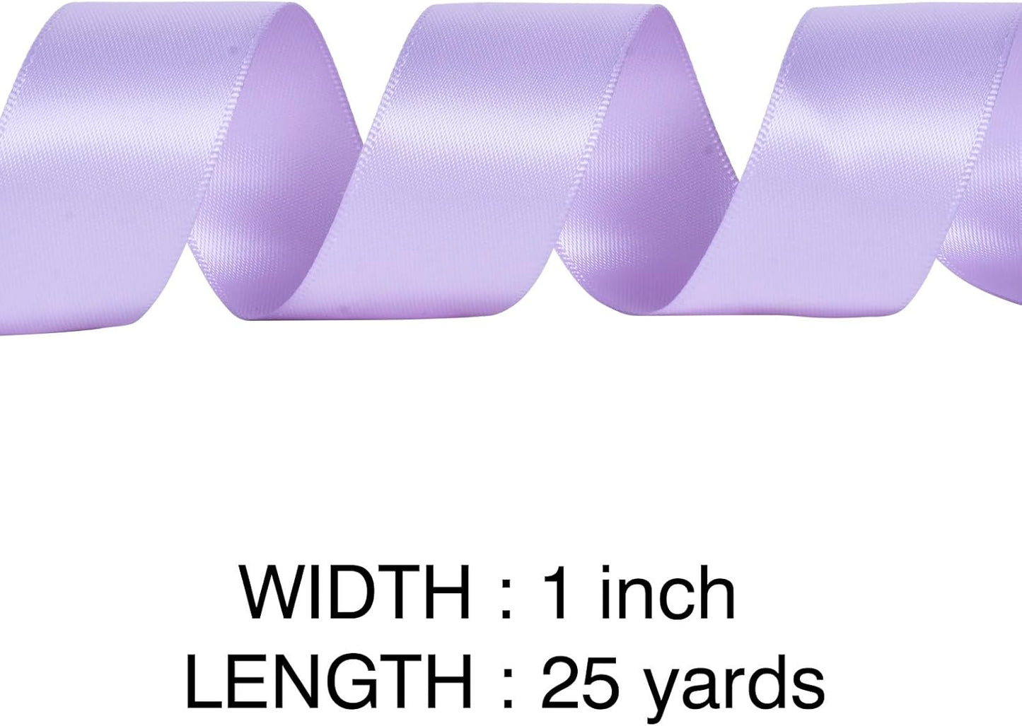 YAMA Light Purple Double Faced Satin Ribbon 1 Inch 25 Yards Lavender Ribbon for Crafts Bows Flower Bouquet Wedding Home Decor Gift Wrapping
