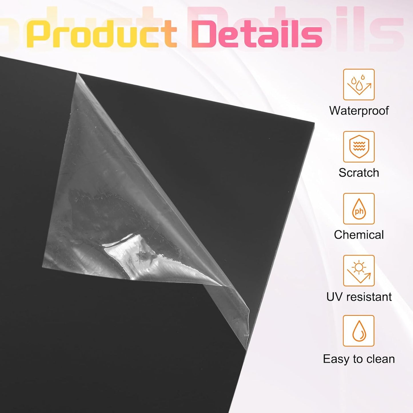 uxcell Acrylic Sheets 12x8 Inch Acrylic Panel 1/8 Inch-3mm Plastic Board for Picture Frames Sign Holders DIY Display Projects Craft, Black