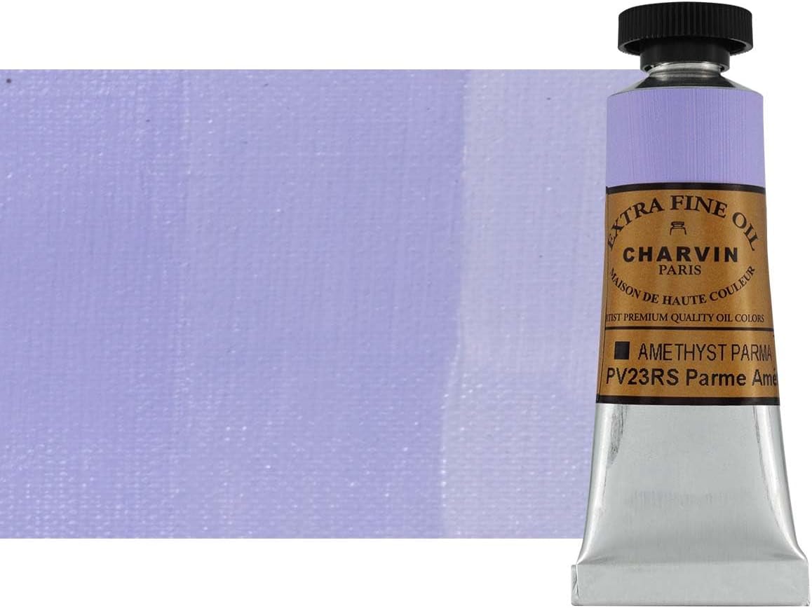 Charvin Extra Fine Oil Paint, Amethyst Parma 20 mL - Triple-Milled, Rich Texture, Poppy Oil-Based, Light-Fast, Handmade, Archival Quality