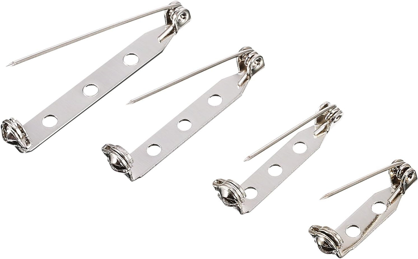 Shappy 100 Pieces Brooch Pin Backs Bar Pins Backs for Crafts Safety Clasp with Plastic Box, Gold and Silver, 4 Sizes, 20/25/32/38 mm