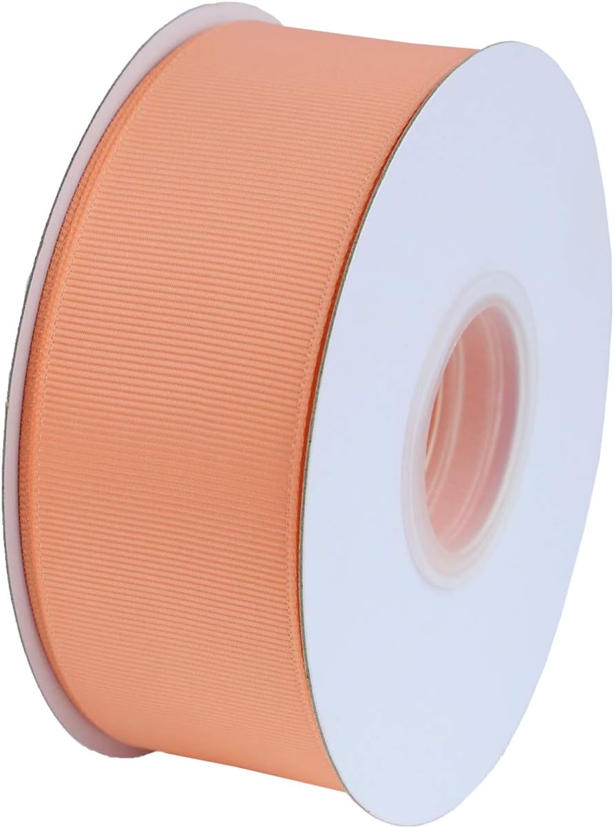 ITIsparkle 11/2" Inch Grosgrain Ribbon 25 Yards-Roll Set for Gift Wrapping Cake Decoration Party Favor Hair Braids Hair Bow Baby Shower Decoration Floral Arrangement Craft Supplies, Peach Ribbon