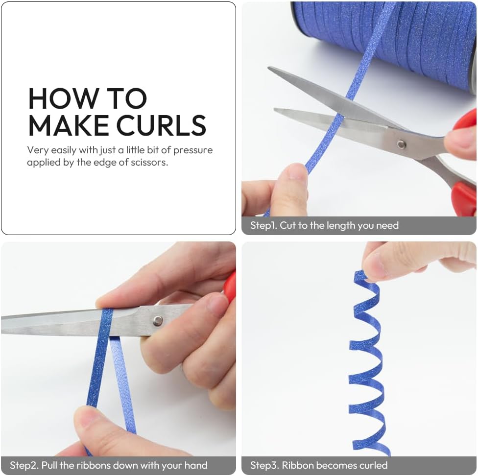 Orange Glitter Curling Ribbon, 1/5" Wide x 500 Yards Christmas Curling Ribbons for Gift Wrapping, Party Decoration, Balloon String, Crafting, Balloon Ribbons for Florist Flower (1 Roll)