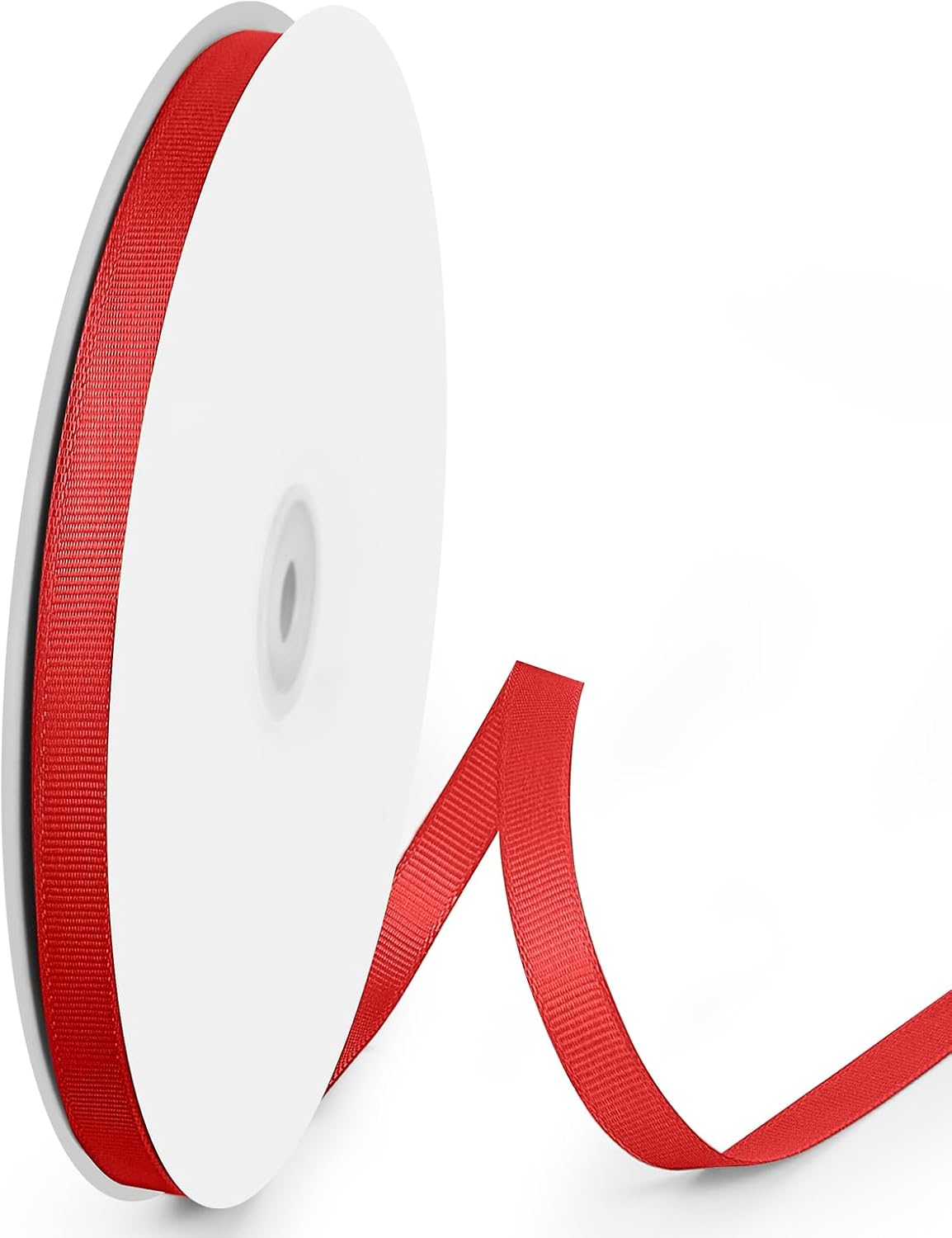 100 Yards 3/8 inch Grosgrain Ribbon, Solid Color Fabric Ribbon Perfect for Gift Wrapping, Wedding, Handmade Bows, Floral Bouquets and Party Decoration(red)