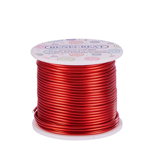 BENECREAT 12 17 18 Gauge Aluminum Wire (18 Gauge,492 FT) Anodized Jewelry Craft Making Beading Floral Colored Aluminum Craft Wire - FireBrick