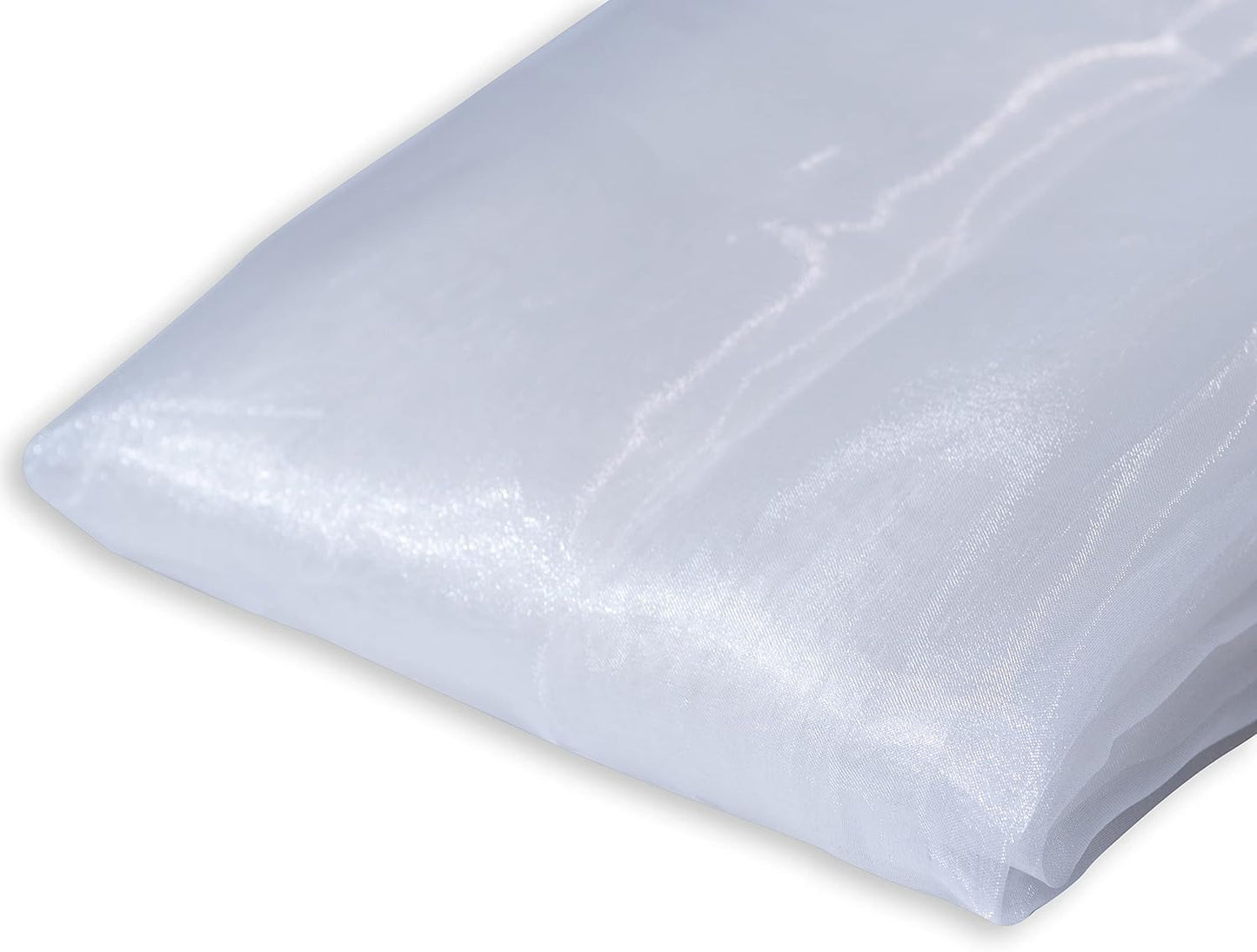 Fynite White Organza Fabric by The Yard | 20 Yard Long | 44" Wide | Bridal Soft Sheer Organza Tulle for DIY Wedding Dress Fashion Craft Decorations