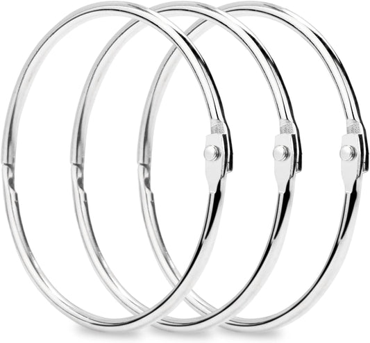 CooBigo 50 Pack Binder Rings, 2-1/2-Inch Metal Book Ring Holder for Loose Leaf, Index Cards, Flash Cards, Keychains - Silver