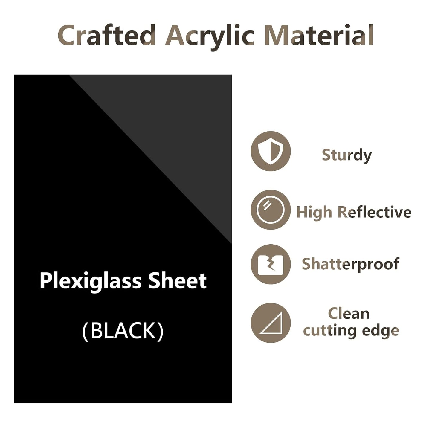 Egofine 8" x 10" Black Plexiglass Sheets 6 Pack 0.04 Inch Cast Acrylic Sheet Thick for DIY Craft Projects, Painting, Photography, Sign, Display Stand, Home Decor, Easy to Cut