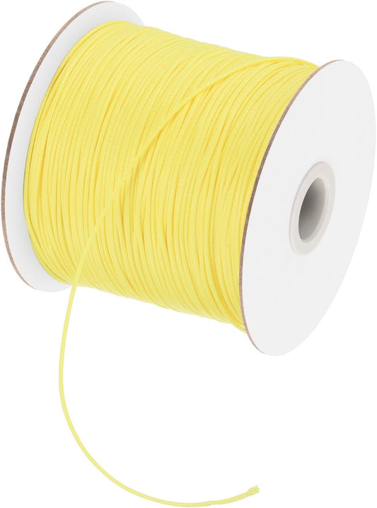 MECCANIXITY Waxed Cord 0.5mm Waxed Polyester Cord 175 Yard Wax String for Bracelet Making, Necklaces, Beading, Jewelry Making and DIY Crafts(Light Yellow)