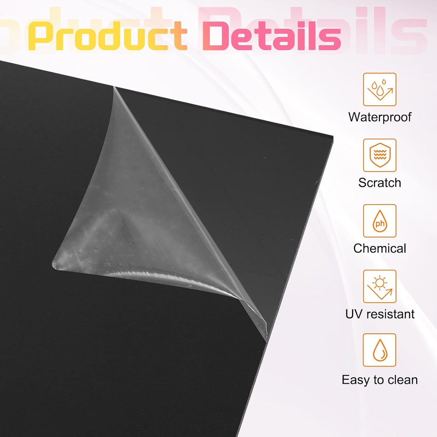 uxcell 3Pcs Acrylic Sheets 12x6 Inch Acrylic Panel 1/8 Inch-3mm Plastic Board for Picture Frames Sign Holders DIY Display Projects Craft, Clear Black