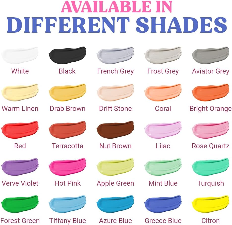 GRANOTONE Chalk Paint for Furniture, Matt-Finish Water-Based Acrylic Paint for Wood, Walls, Metal, Glass, Paper, Fabric Canvas, Maximum Coverage Chalk Paint for Kids & Adults, 250 Ml (WARM LINEN)