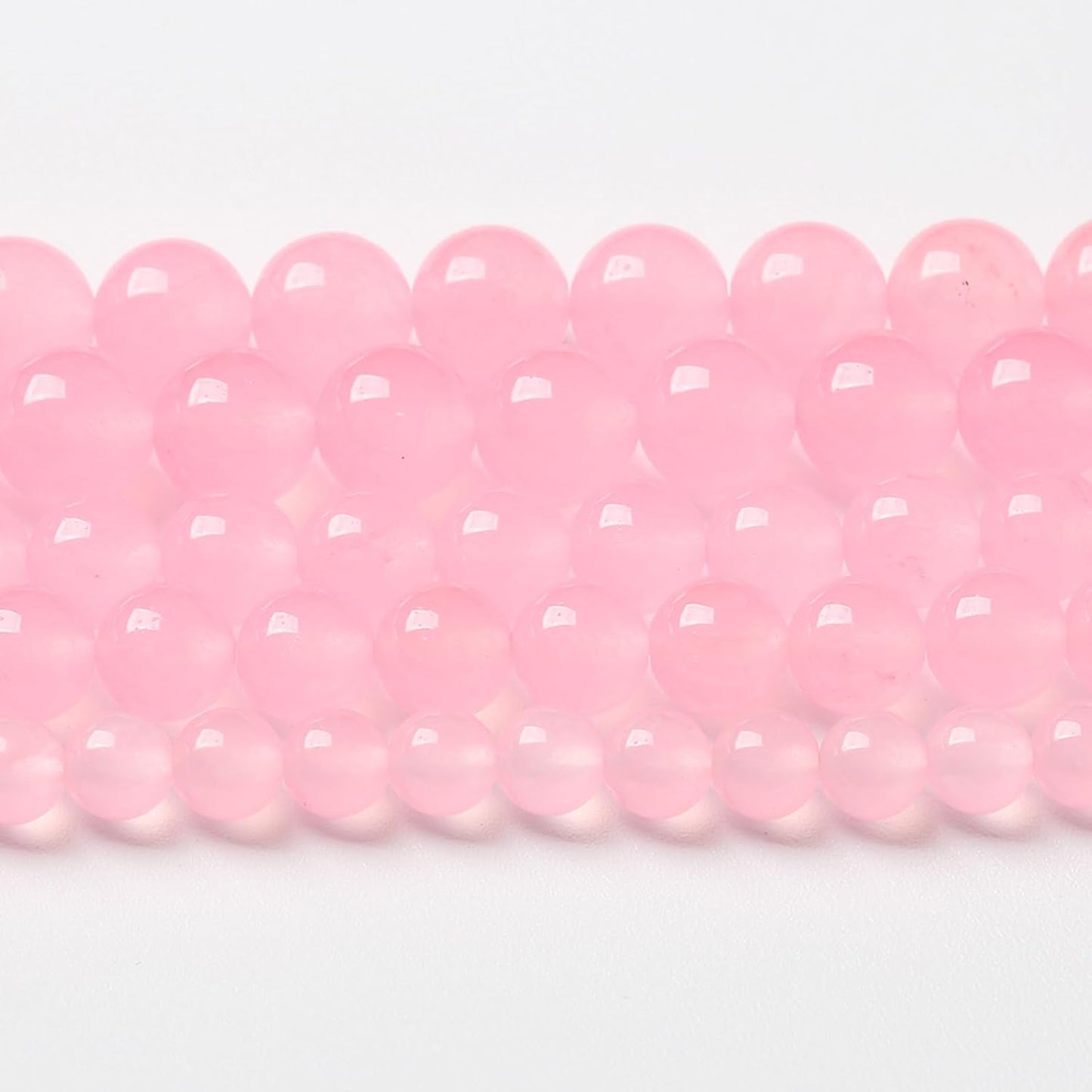 45pcs Natural Light Pink Chalcedony Stone Beads for Jewelry Making - Energy Healing Power Stone Beads - DIY Bracelet Necklace Accessories - 15" (8mm, Light Pink Chalcedony)