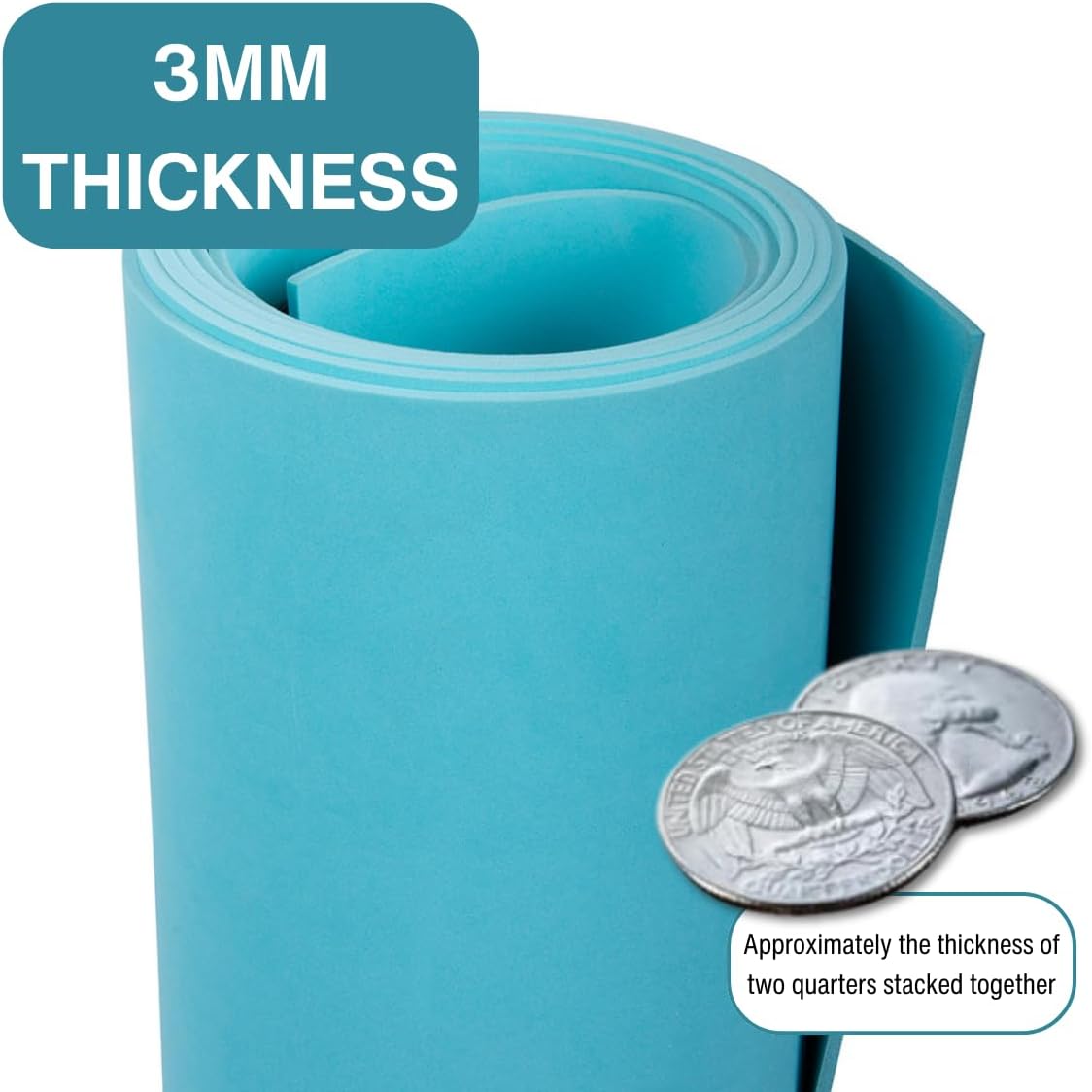 LotusFoam Large 3mm EVA Foam Sheet - 44"x 85" High Density Foam 130 kg/m3 for Cosplay, Costumes, Crafts, Flooring, Outdoor Use - 35 Colors (Blue) - Blue