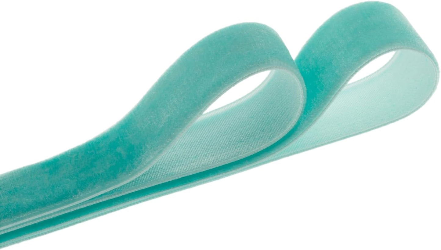 Vintage Turquoise Blue Velvet Ribbon Christmas Ribbon for Gift Wrapping Christmas Tree Ornaments Garland Decorations Crafts, 1-1/2 Inch X 25Yd