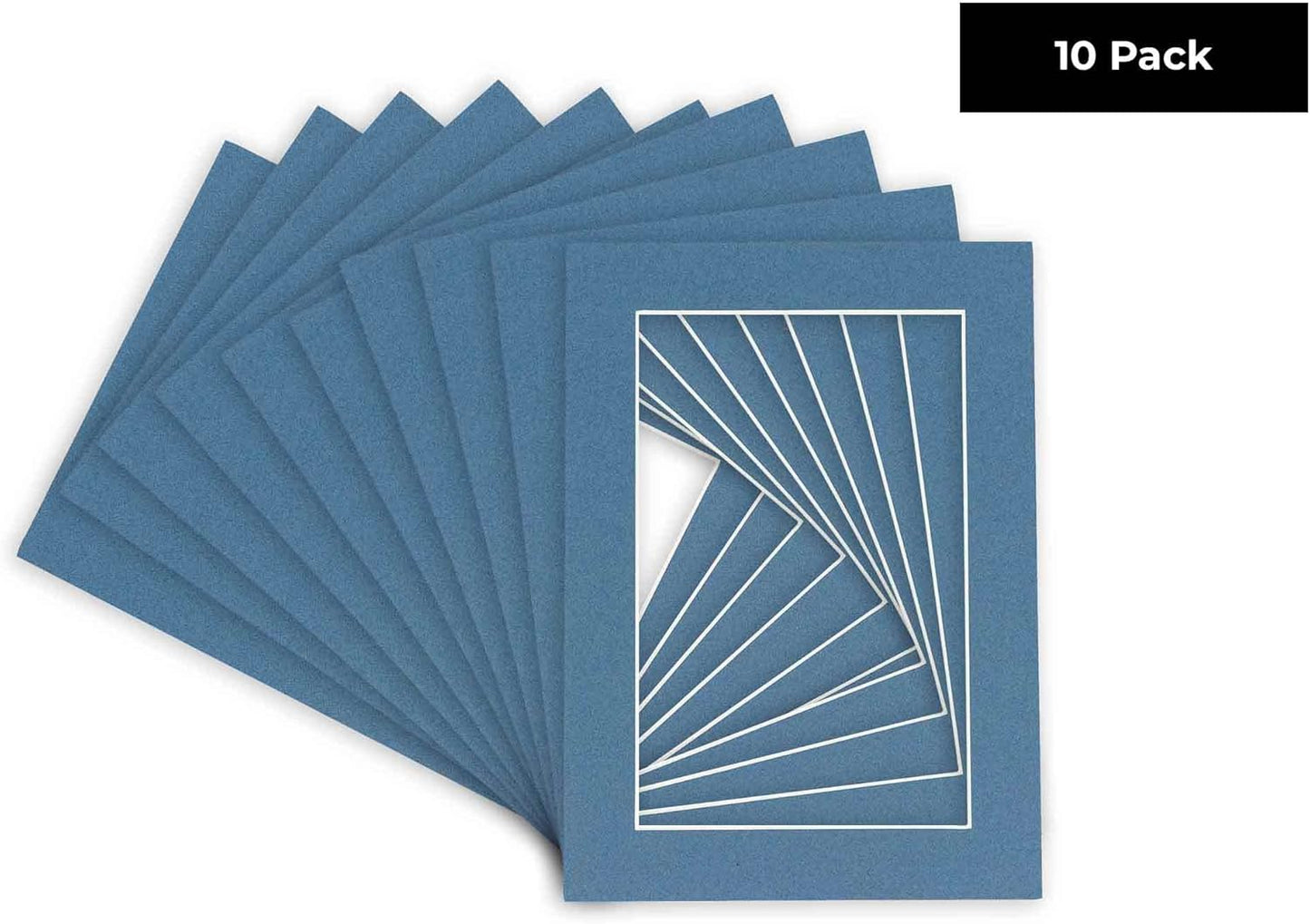 11x14 Mat for 8.5x11 Photo - Precut Steel Blue Picture Matboard for Frames Measuring 11 x 14 Inches - Bevel Cut Matte to Display Art Measuring 8.5 x 11 Inches - Acid Free Pack of TEN MATS