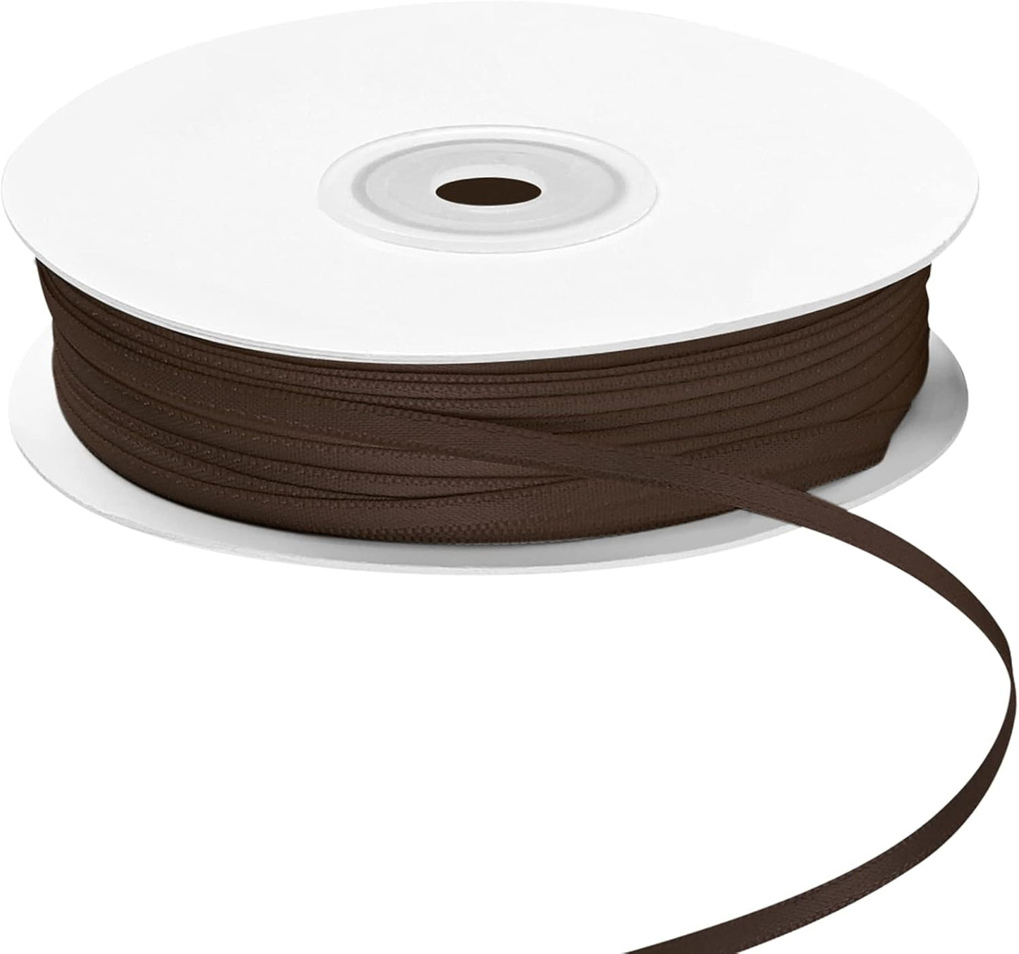 LIUYAXI Brown Double Faced Satin Ribbon, 1/8" X Continuous 100 Yards, Thin Ribbons Perfect for Gift Wrapping Wedding Invitation Card Hair Bows Tag Floral Arrangement DIY Craft