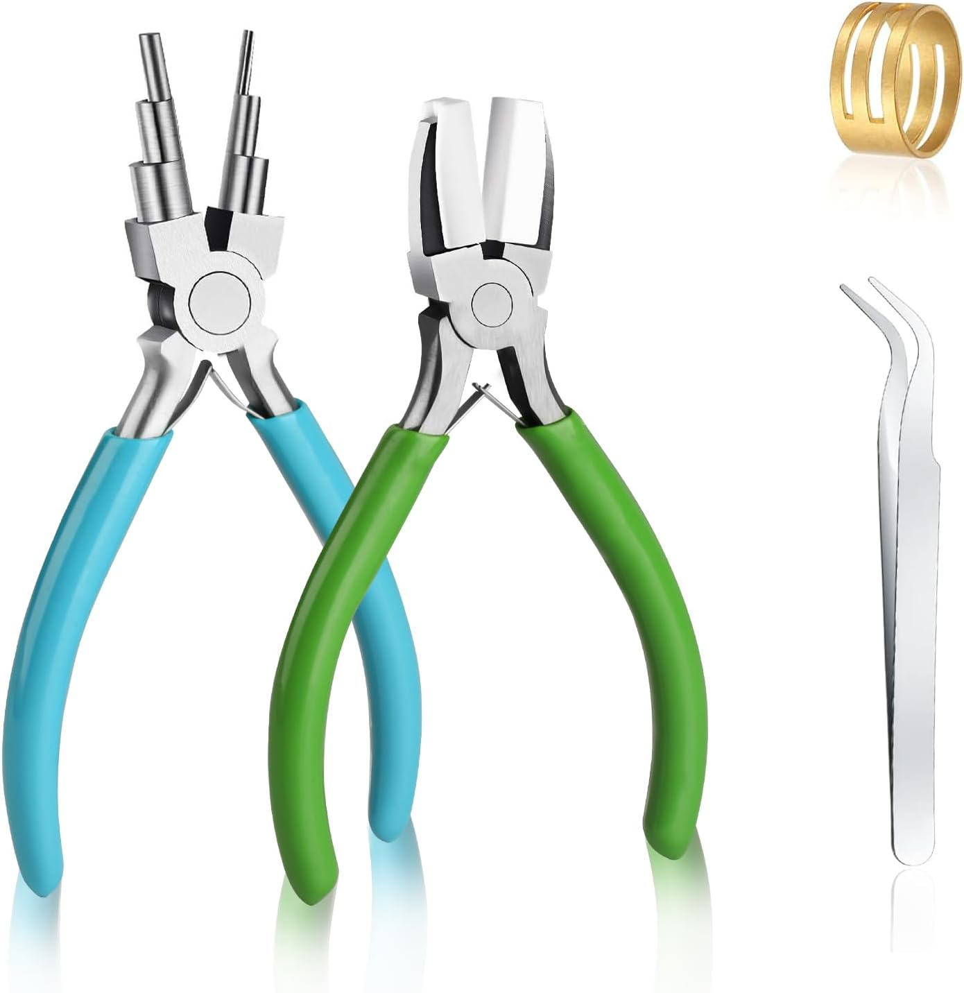 2 Pieces 6 in 1 Jewelry Pliers Jewelry Making Tool Bail Making Pliers wire bending pliers Wire Bending for Beading Looping Shaping Wire DIY Crafts,Bending Jewelry Makings Looping Crafts