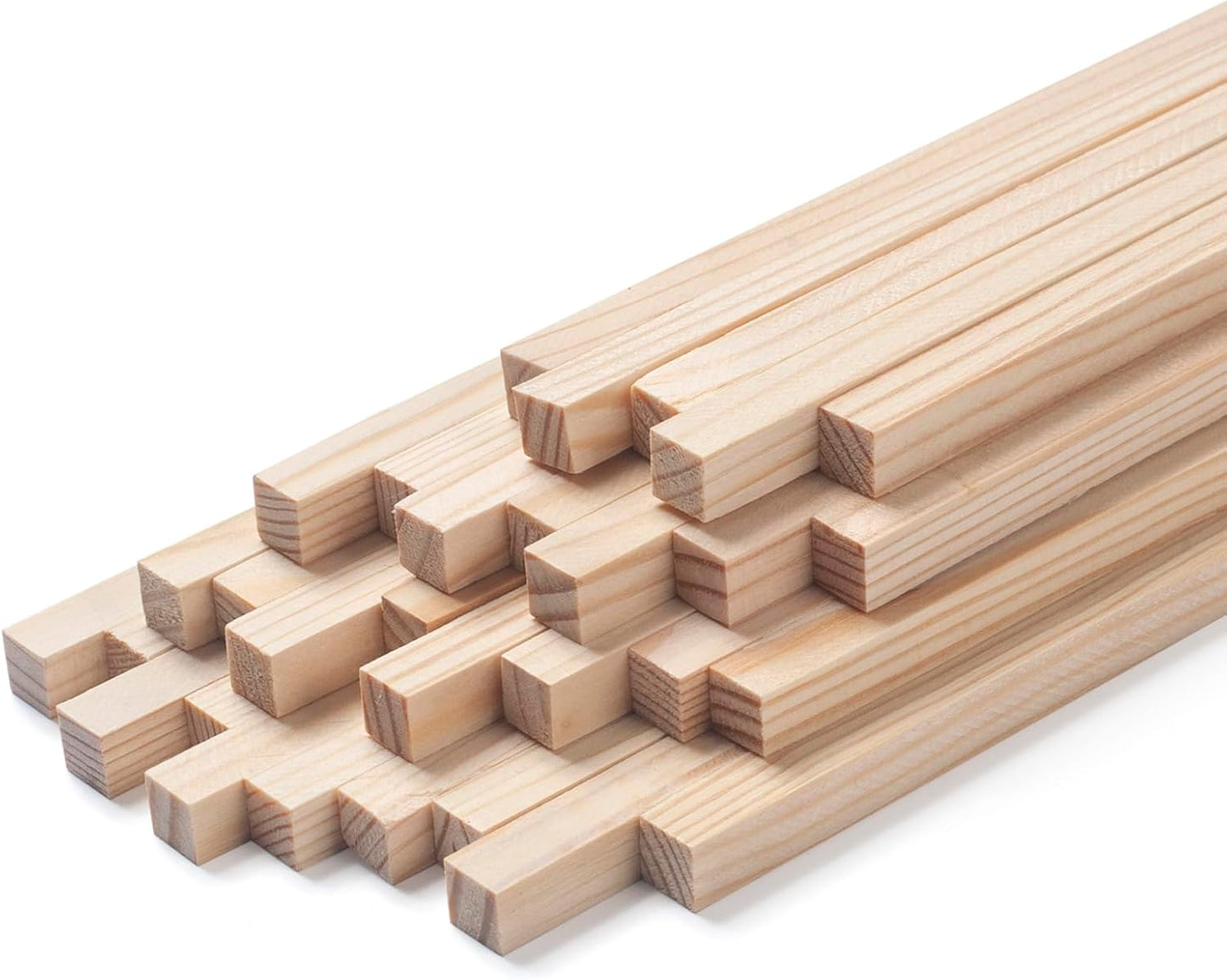 Square Wooden Dowels, Wood Dowel Rods 5/16" x 15", 30 PCS Square Wooden Sticks for Crafts, Wood Strips for Crafting, Unfinished Hardwood Sticks for Woodworking, Model Making, Home Decor