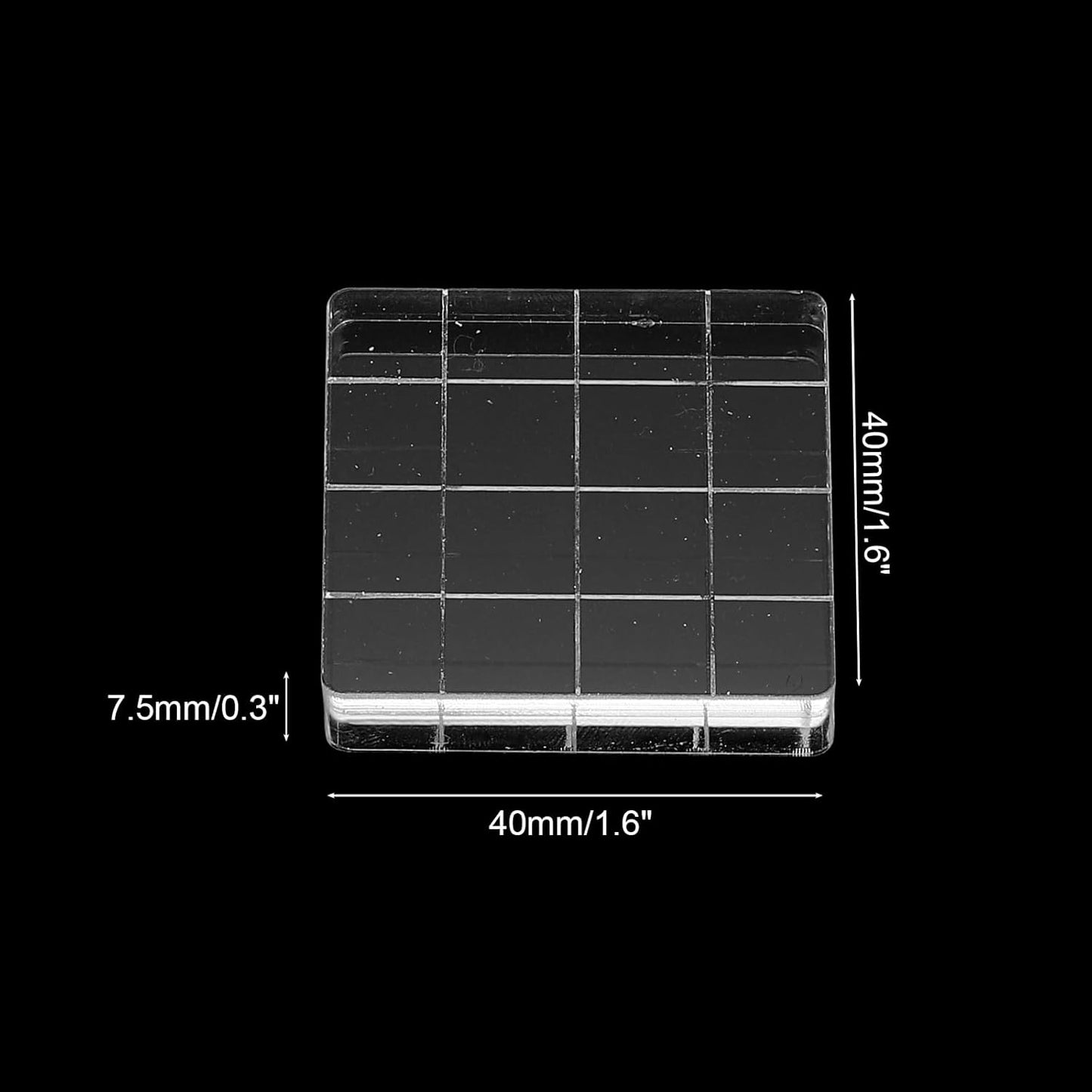 PATIKIL 1.6"x1.6" Acrylic Stamp Block, 6Pcs Clear Stamping Block with Grid Lines Decorative Mounting Blocks Square for Scrapbooking DIY Crafts Card Making