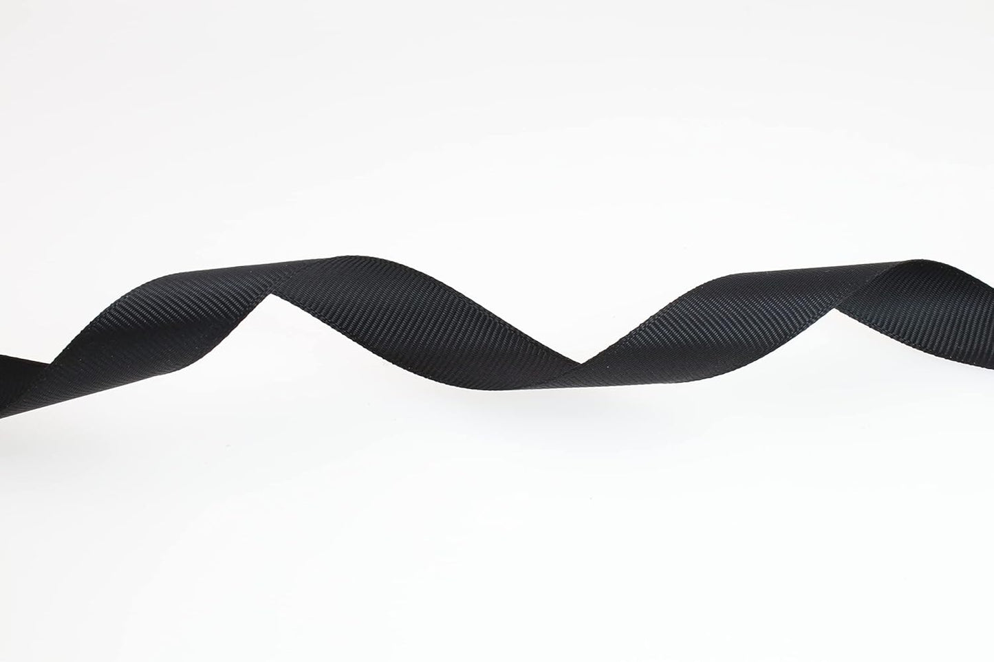 Solid Grosgrain Ribbon 25 Yard Each Roll 100% Polyester Woven Edge (3/4", Black)