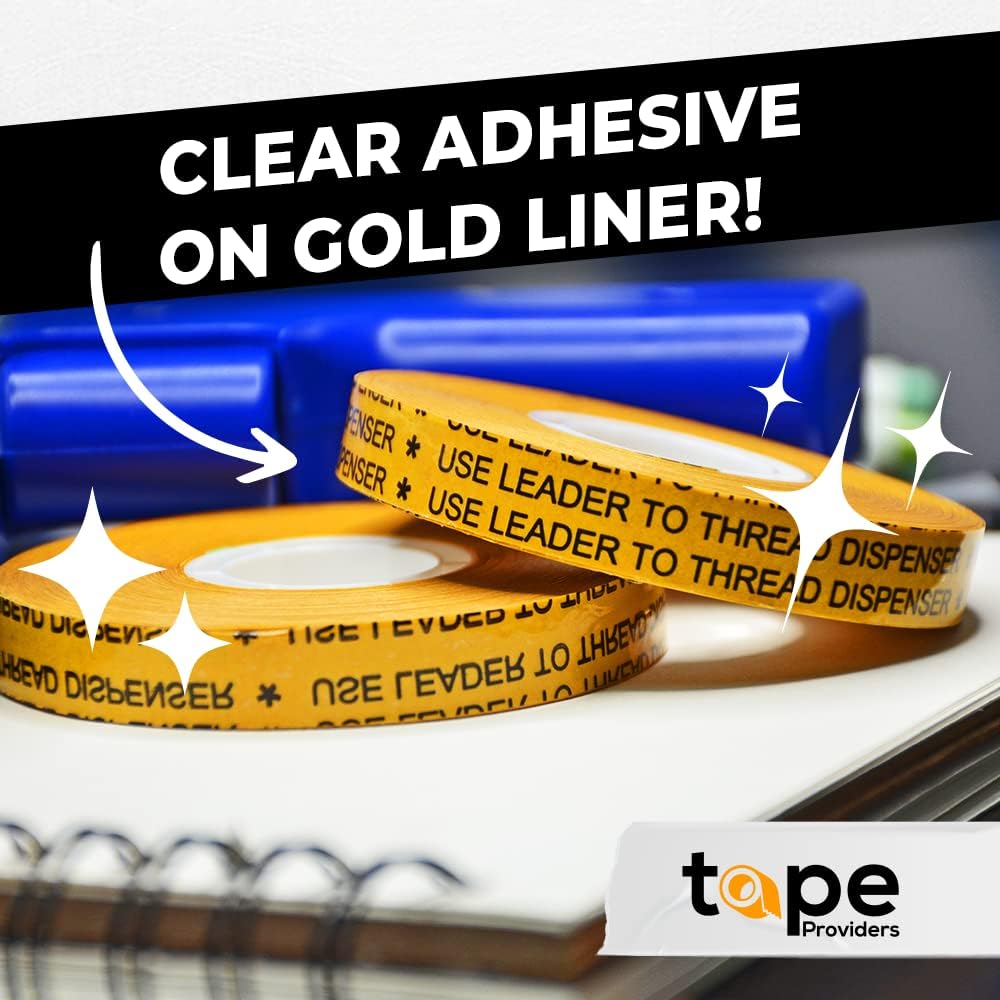 WOD General Purpose ATG Tape, 1/4 inch x 36 yds. (Set of 144 Rolls) Adhesive Transfer Tape Glider Refill Rolls Clear Adhesive on Gold Liner (Acid Free) RWATG20