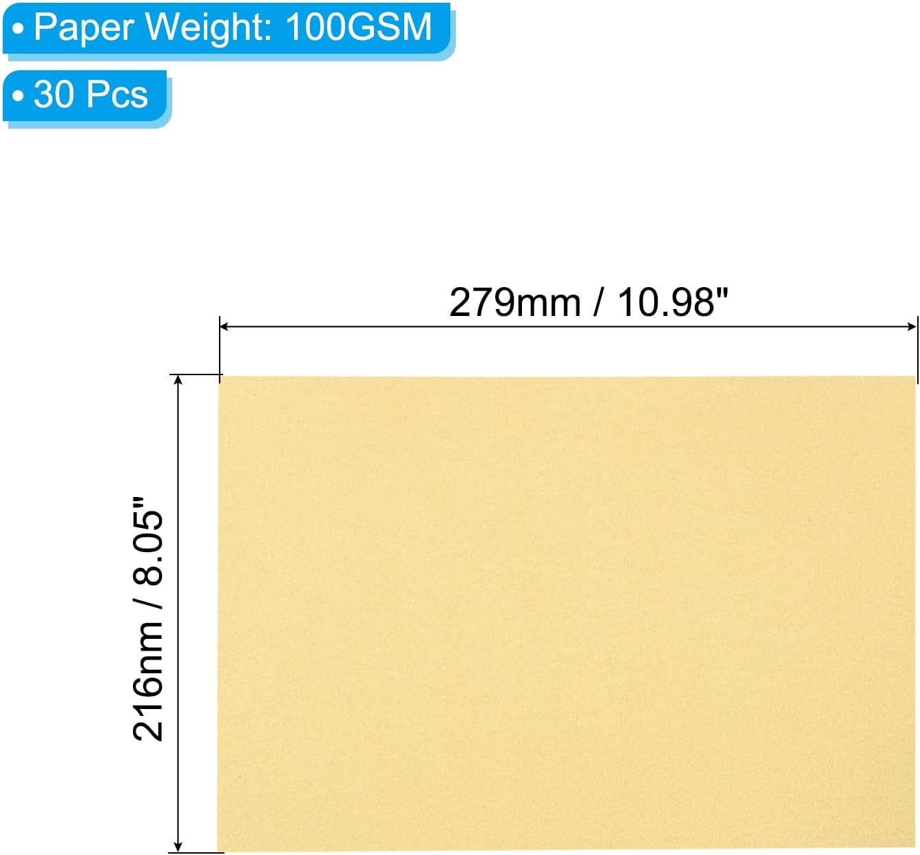PATIKIL 30 Sheets Vellum Paper 8.5x11inches, Printable Translucent Paper 100GSM Colored for Invitations Laser Inkjet Printing Card Making Crafting Wedding Tracing, Beige Gold