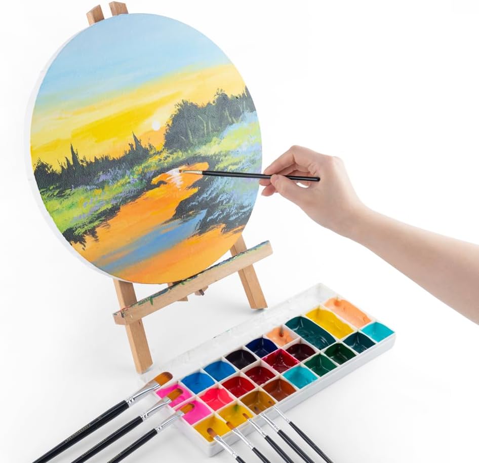 Transon Synthetic Filbert Paint Brush Set 10pcs for Acrylic Watercolor Gouache Art Painting and Body Craft Painting