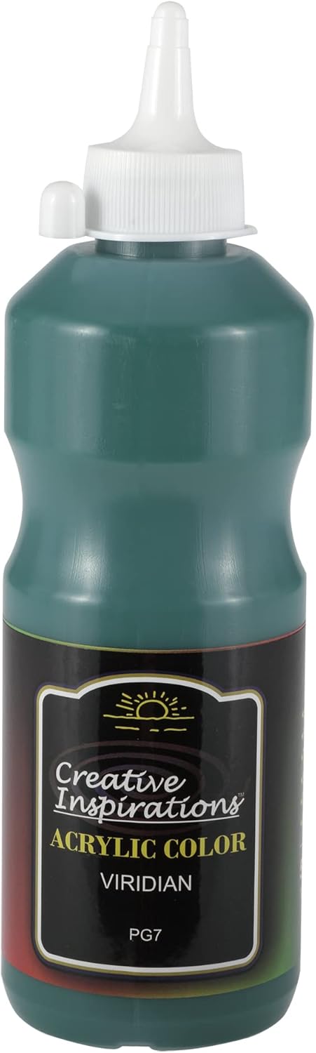 Creative Inspirations Acrylic Paint - Viridian - 500 mL Bottle - Smooth & Creamy Consistency, Vibrant Pigmentation, Great Coverage for Artists - Clean Up with Soap & Water
