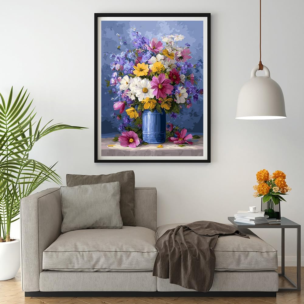 Moohue 14 ct Counted Cross Stitch Kits for Adults Flowers Cross Stitch Patterns Stamped Printed Cross Stitch Kits (Flowers 15)