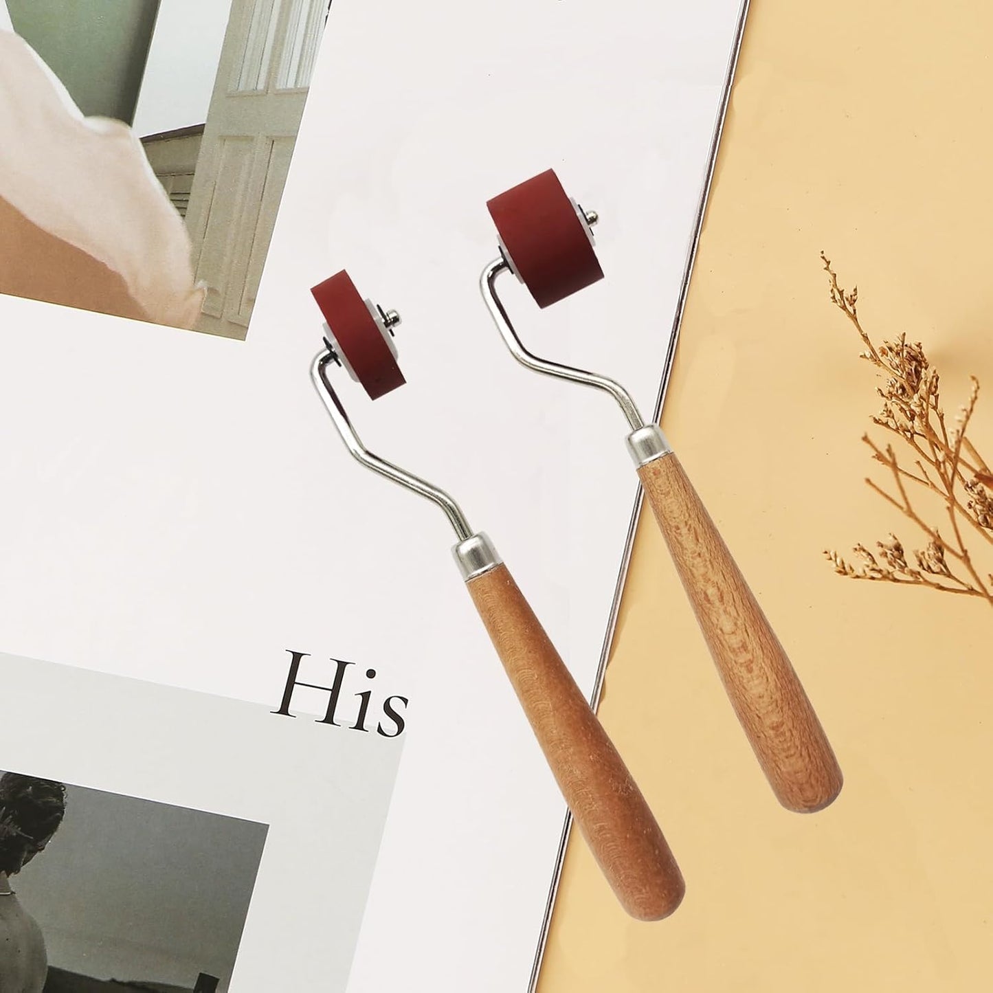 3 Pcs Craft Stamping Brayers Brayer Rollers, Rubber Rollers Brayer, Rubber Brayer Roller Brayer Ink Roller for Stamping, Printing, Printmaking