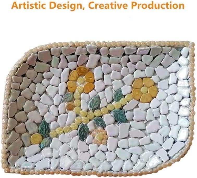 0.78"-1.57" Irregular Ceramics Mosaic Tiles,1.1LB Mosaic Pieces Stones for Home Decoration DIY Craft Plates Flowerpots Vases Cups Mosaic Making Supplies (Iridescent Light Green)