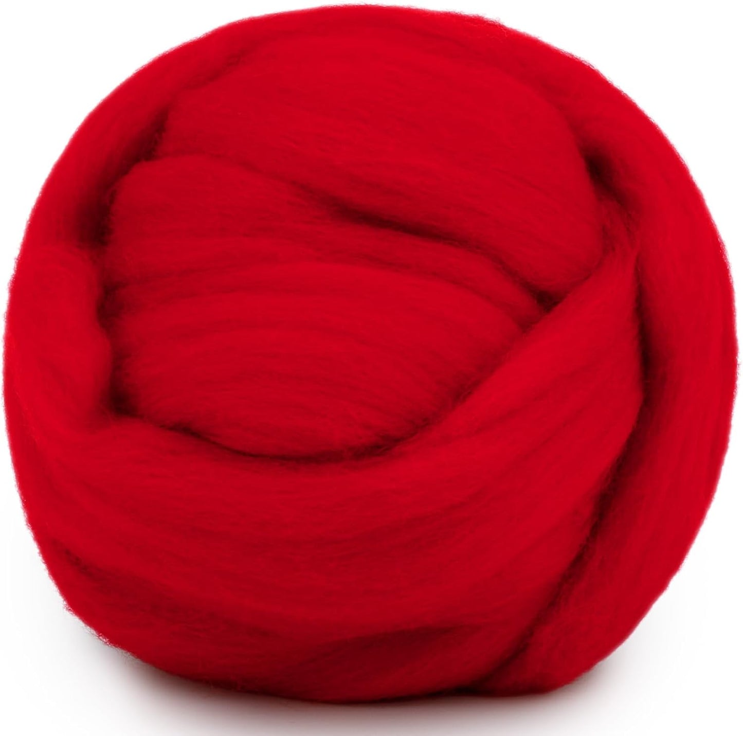 Mayboos Wool Roving Yarn, 1.76oz Colored Natural Wool Roving,Wool Felting Supplies Pure Wool Chunky Yarn for Wet Felting handcrafts and Spinning (Red Color)