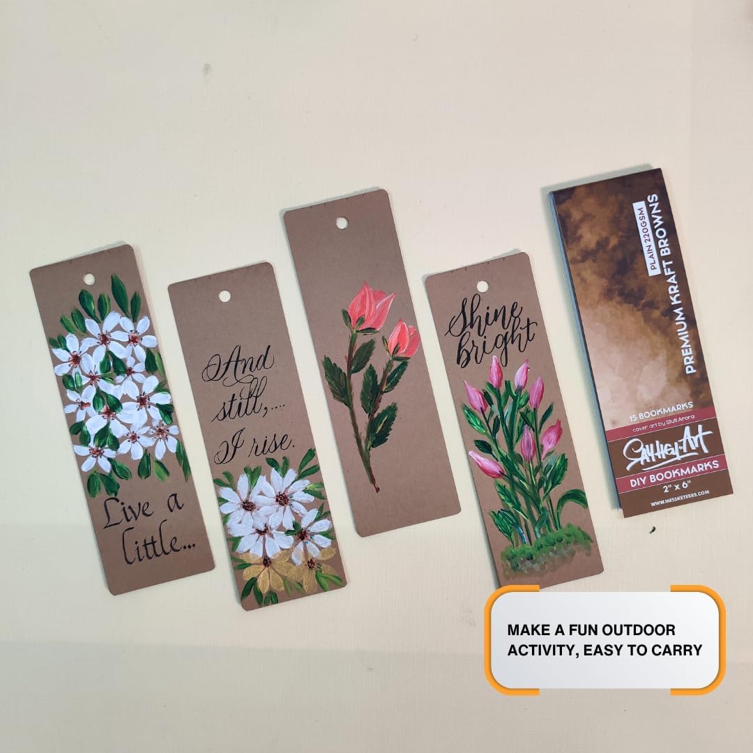 350 GSM DIY Premium Brown Kraft Bookmark Sketchpads, Ideal for Mixed Media and Fine Arts (Pack of 2)