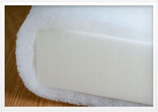 FoamRush 3" x 24" x 24" Seat Cushion Foam with Batting/Dacron (Cushion Seat Replacement) Made in USA