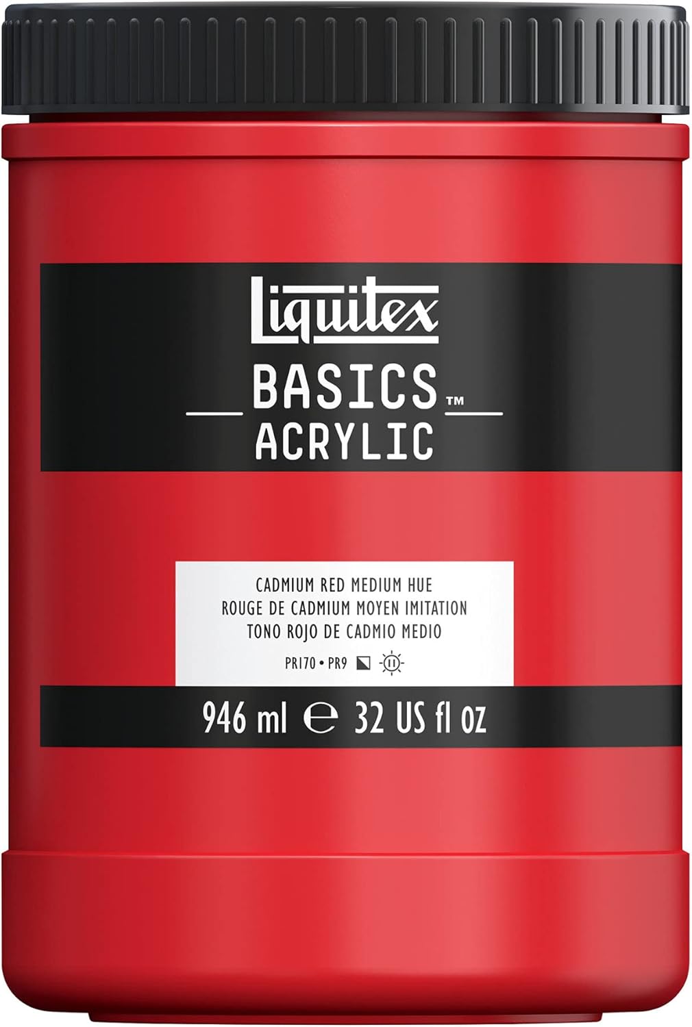 Liquitex BASICS Acrylic Paint, 946ml (32-oz) Jar, Cadmium Red Medium Hue