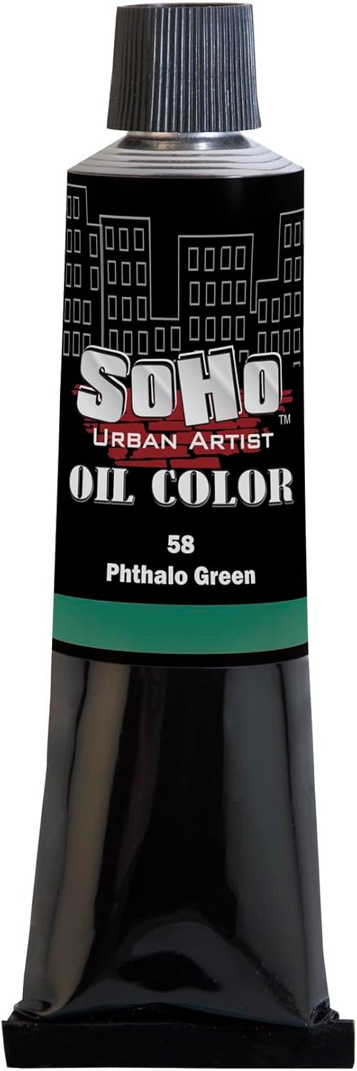 Soho Urban Artist Oil Paint - Phthalo Green, 170 ml Tube - Best Valued Oil Colors for Painting, Excellent Pigment Load