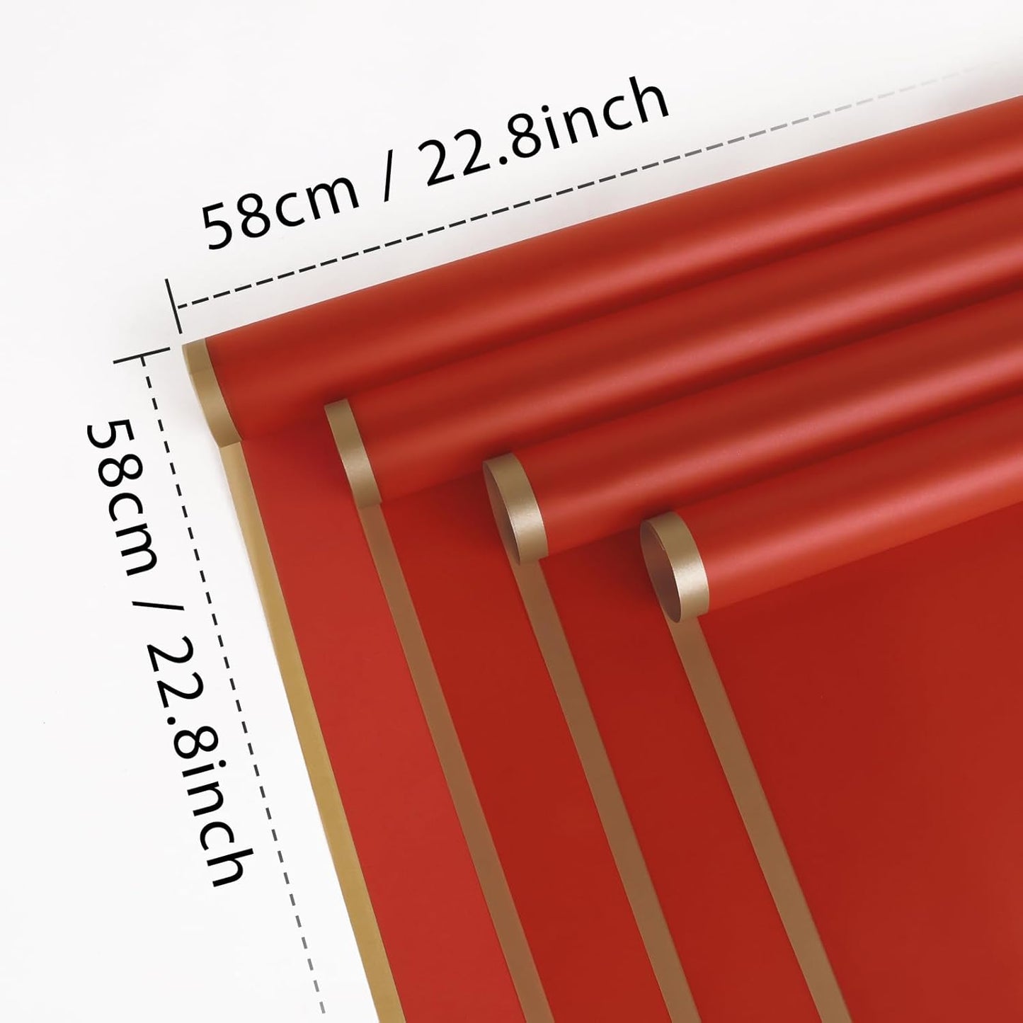 FUHITIM 20 Sheets Flower Wrapping Paper - Waterproof Floral Bouquet Packaging Paper for DIY Crafts，Florist Supplies Packaging Paper for Wedding Birthday Gift (Red)