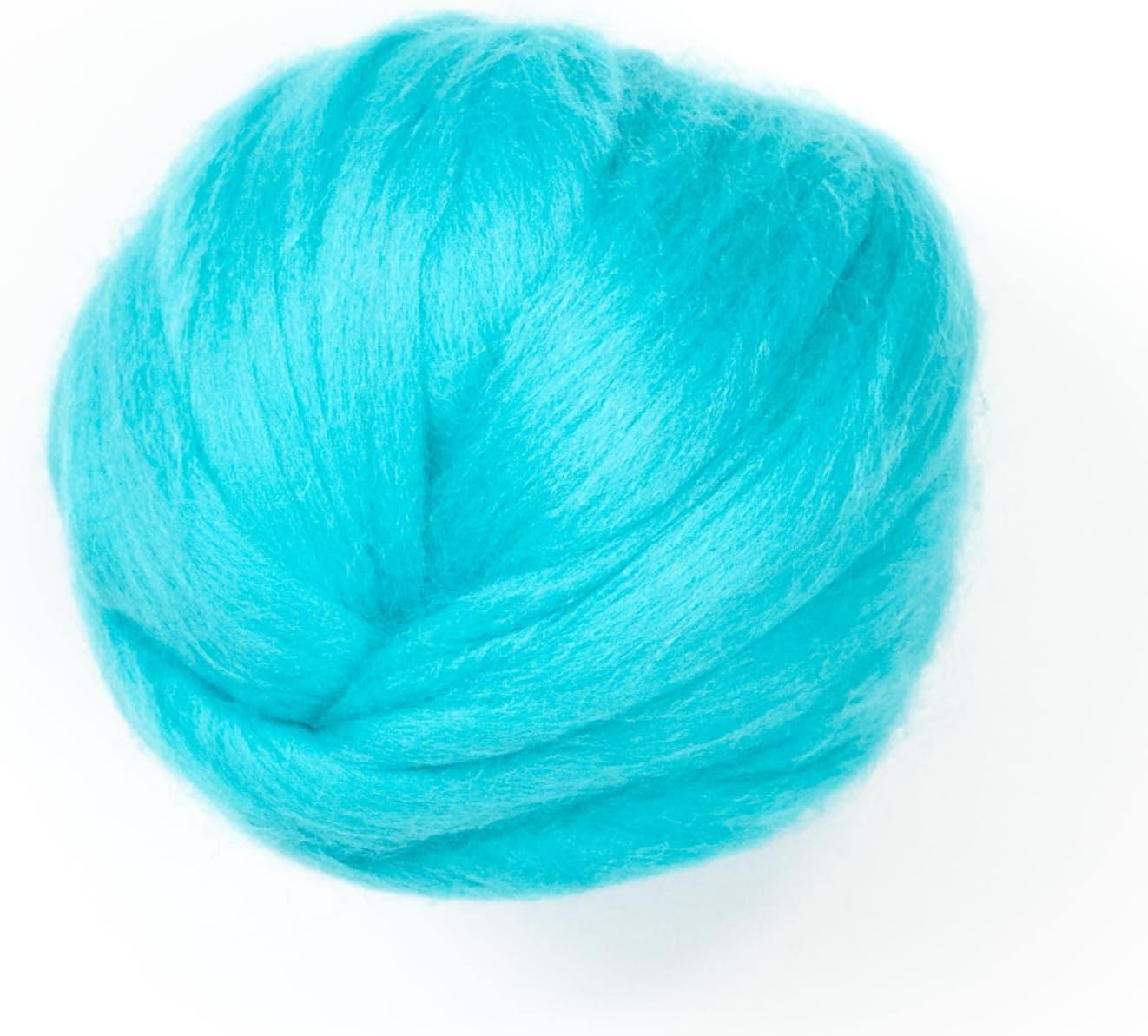 Kondoos Colored Natural Wool roving, 8 OZ. Best Wool for Needle Felting, Wet Felting, handcrafts and Spinning. (Cyan)