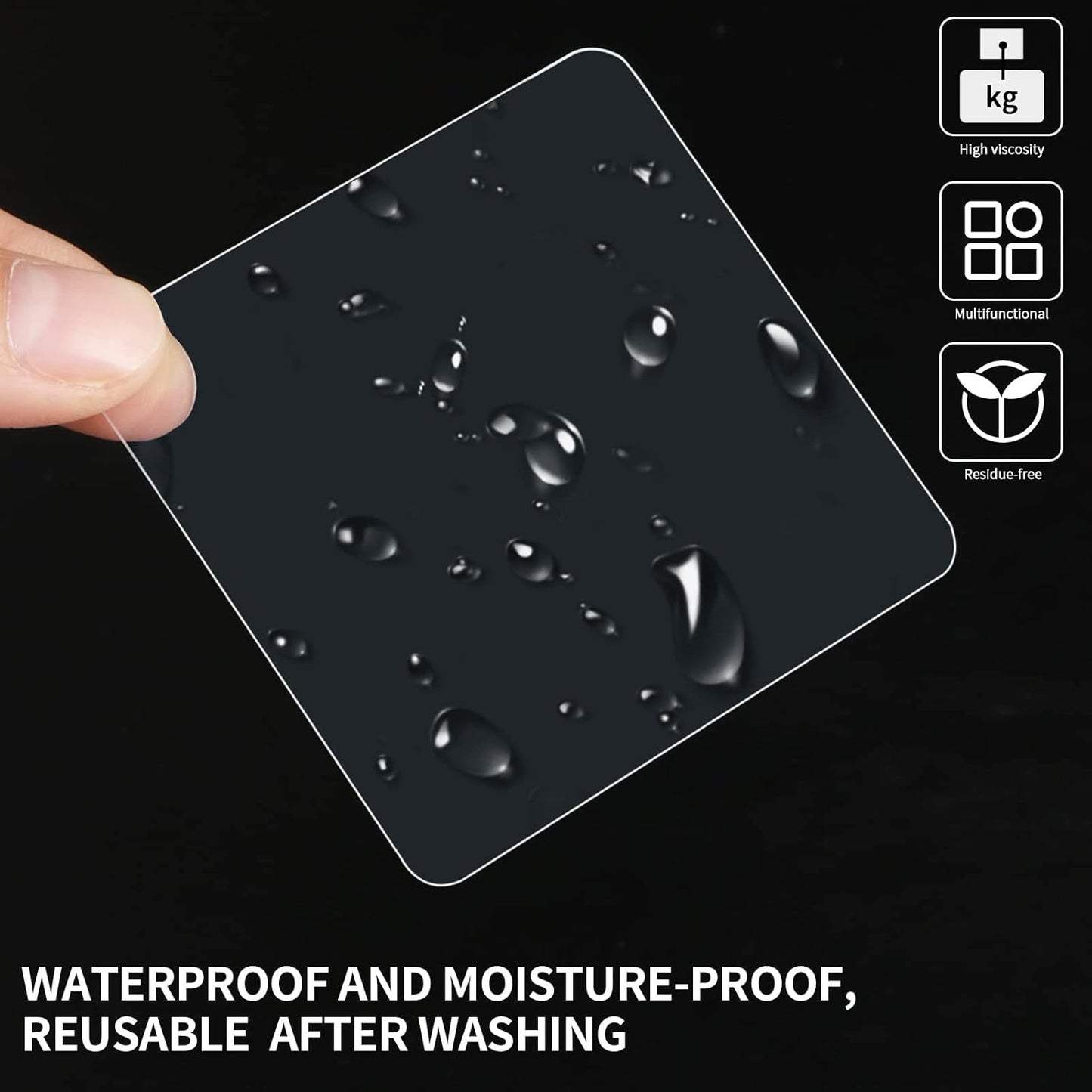 30PCS Premium Double Sided Mounting Squares Clear Tape,Heavy Duty Adhesive Pads for Pictures,Poster Hanging Strips - Strong Sticky Tack,Waterproof Adhesive for Shower,Wall Patch,Sticky Pads