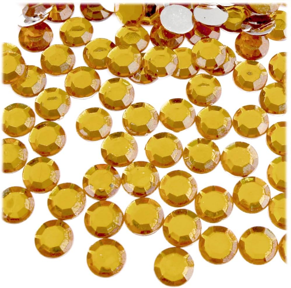 The Crafts Outlet 144pc Rhinestones Round 10mm - Flatback Orange