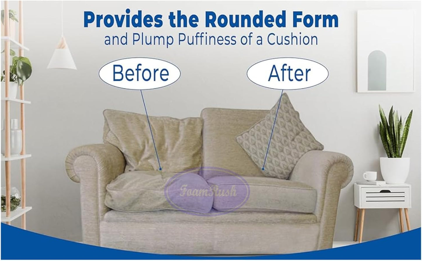 FoamRush 1" x 24" x 24" Seat Cushion Foam with Batting/Dacron (Cushion Seat Replacement) Made in USA