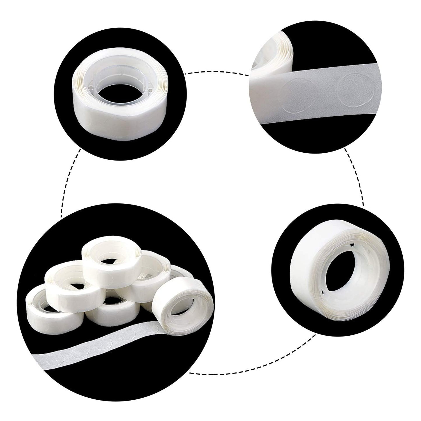 UPINS 6000 Pcs Balloon Glue Removable Adhesive Tape Double Sided Point Dots, 60 Rolls