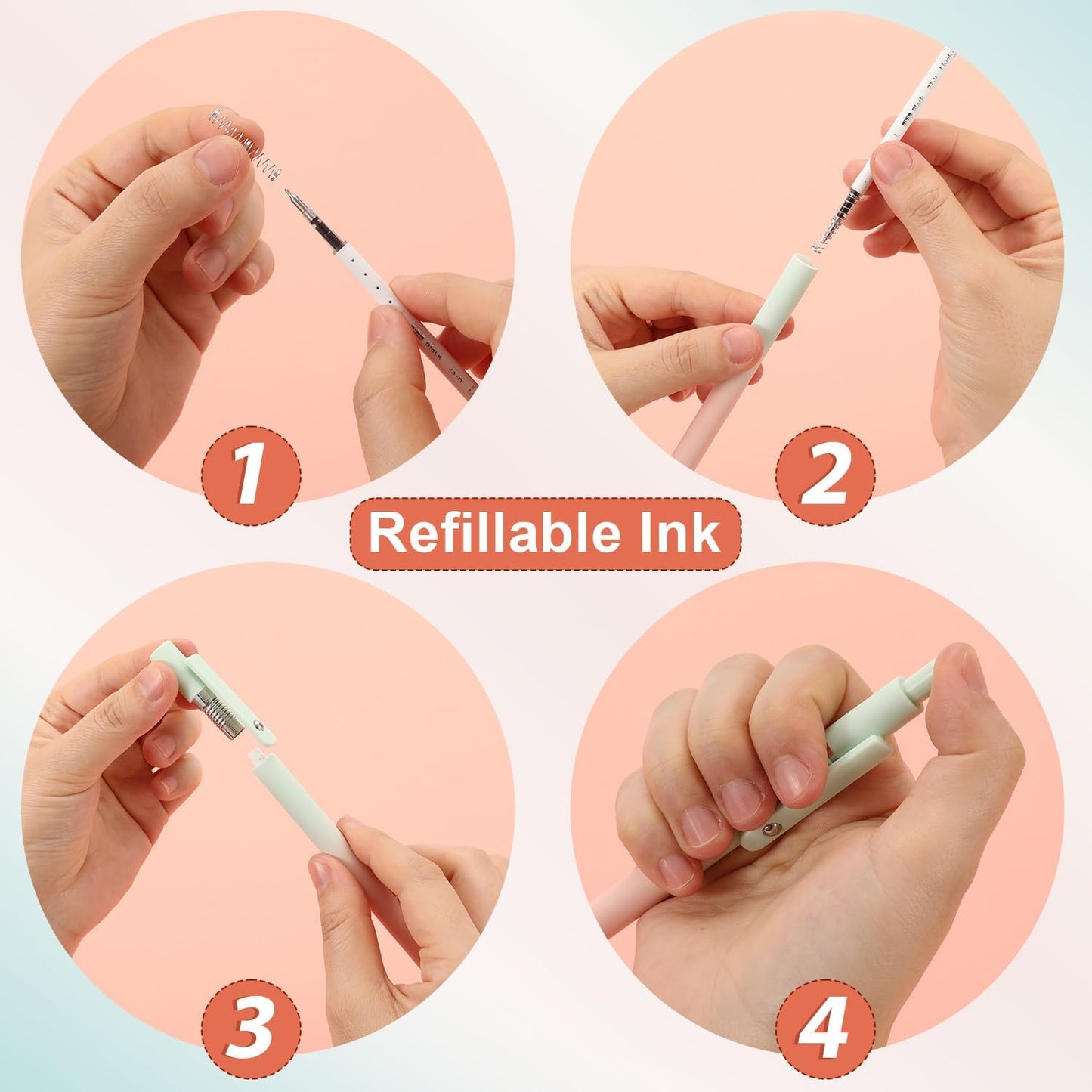 FIOVER 10pcs Gel Pens Black Ink Medium Point 0.7mm Pens Smooth Writing High-End Series Cute Ballpoint for Journaling Note Taking, Office School Supplies Gifts for Women and Men