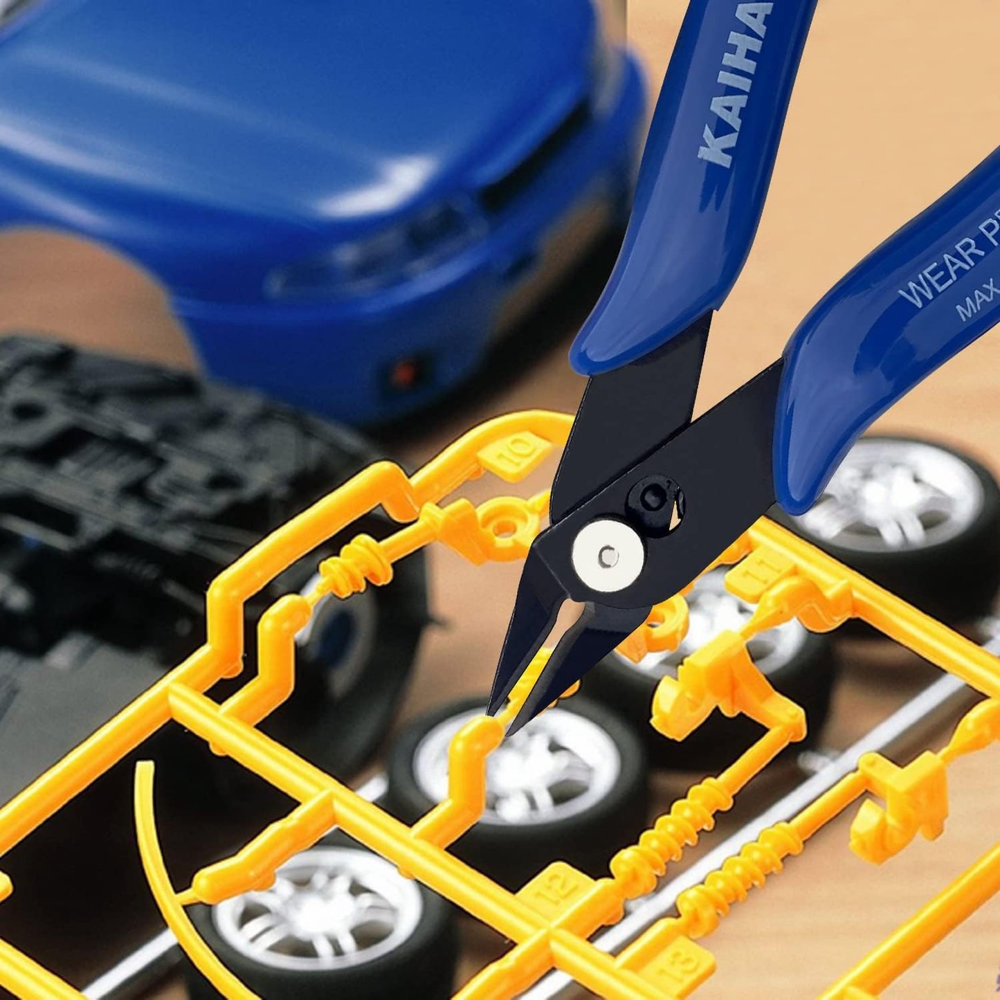 Small Wire Cutters 10 Pack- KAIHAOWIN 170 Wire Flush Cutters Wire Clippers Nippers Clean Cut Pliers Side Cutter Diagonal Cutting Pliers for Electronic Floral Heating Wire Model Sprue Soft Copper, Blue