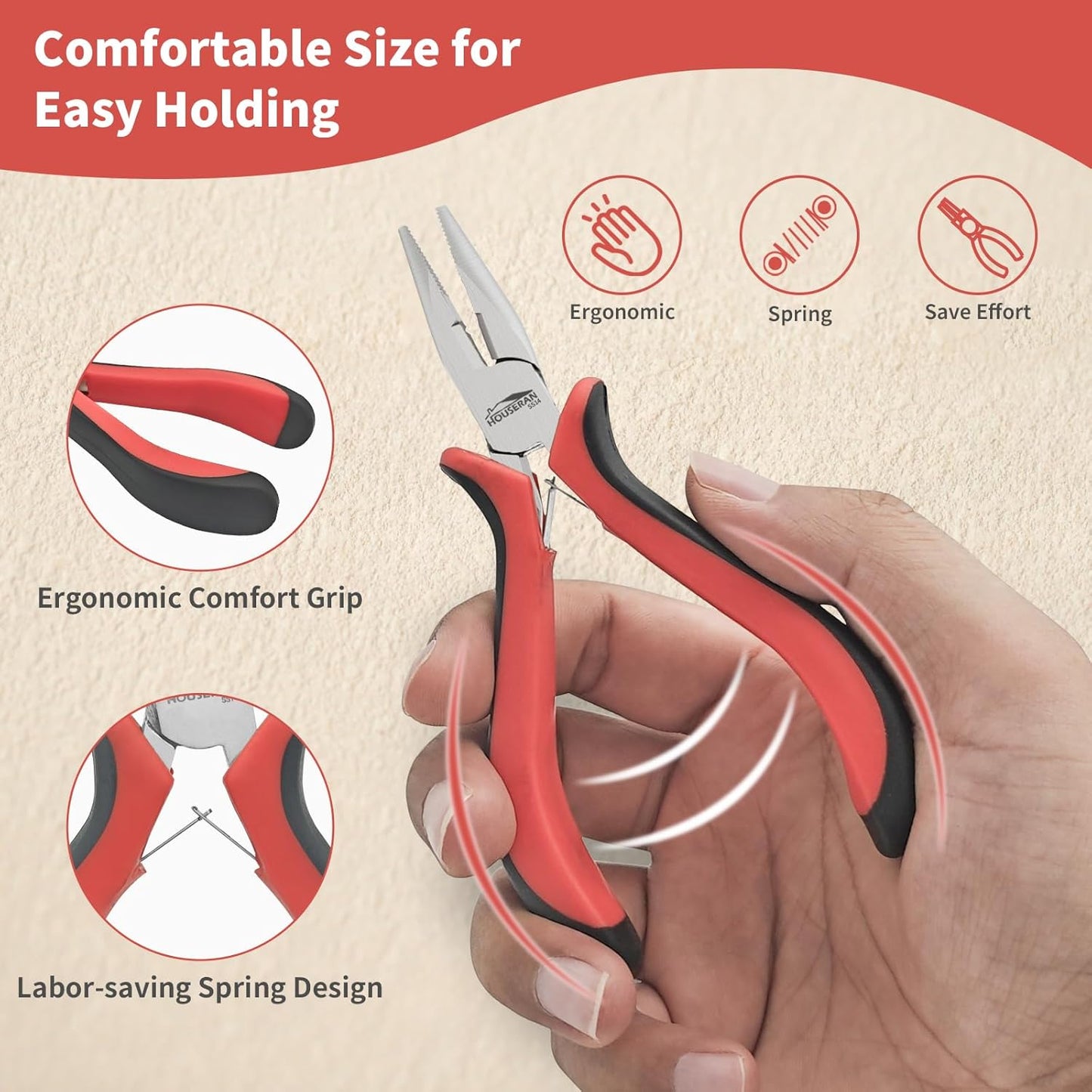 Small Needle Nose Pliers 5"-5 Pack Mini Needle Nose Pliers, Spring Loaded Needle Nose Pliers, Jewelry Pliers Needle Nose for Jewelry Making