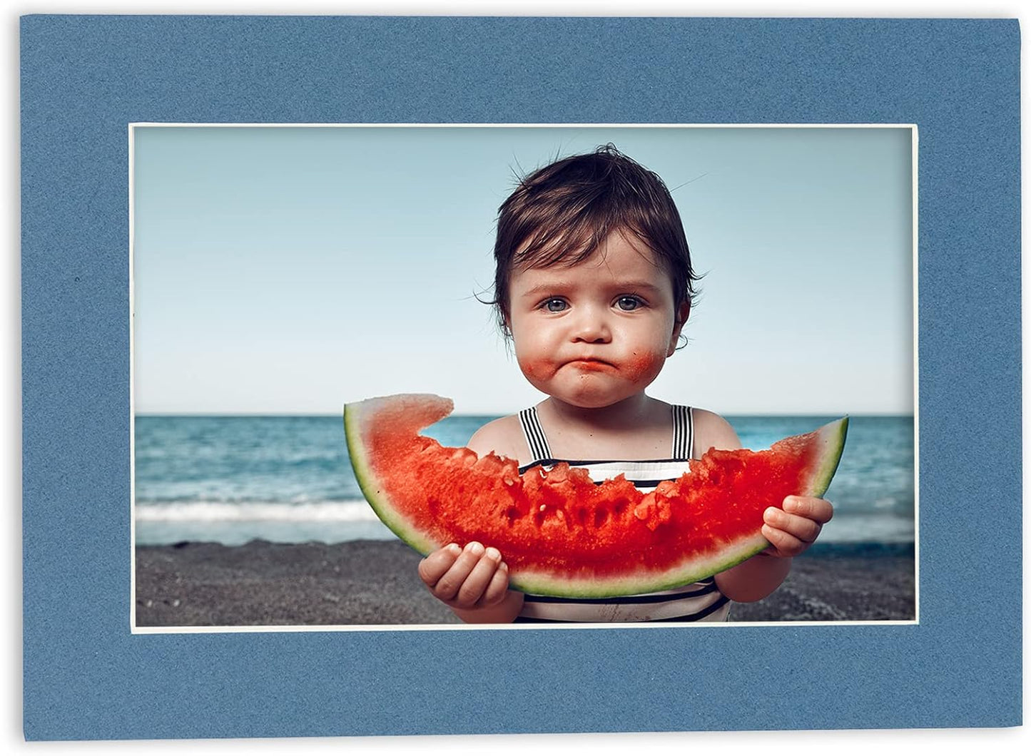 Poster Palooza 11x14 Mat for 8.5x11 Photo - Precut Steel Blue Picture Matboard for Frames Measuring 11 x 14 Inches - Bevel Cut Matte to Display Art Measuring 8.5 x 11 Inches - Acid Free ONE MAT