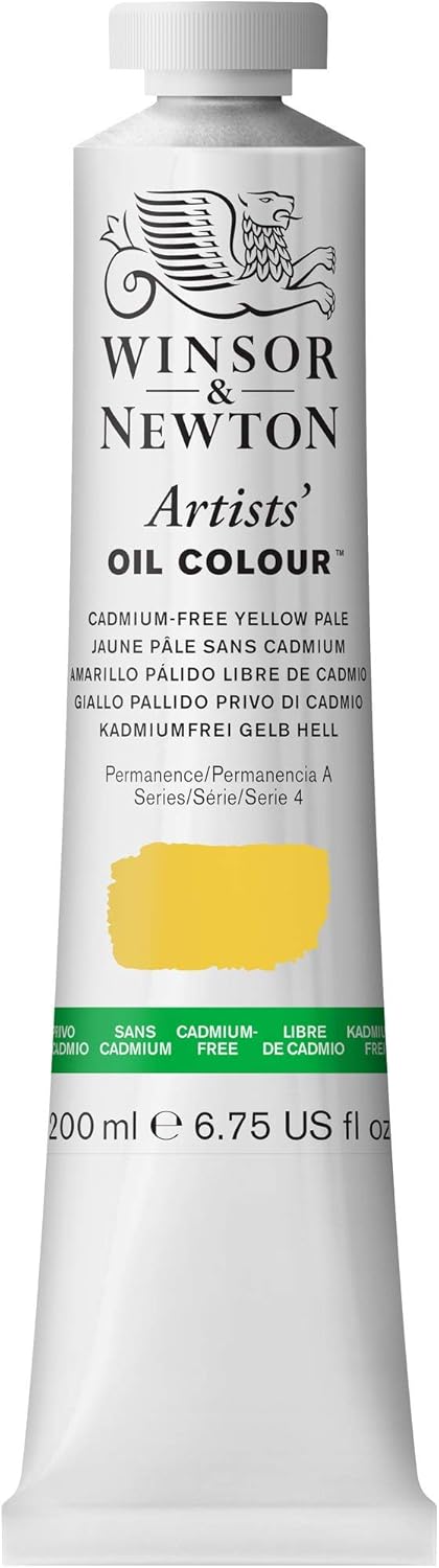 Winsor & Newton Artists' Oil Color, 200ml (6.75 oz) Tube, Cadmium-Free Yellow Pale