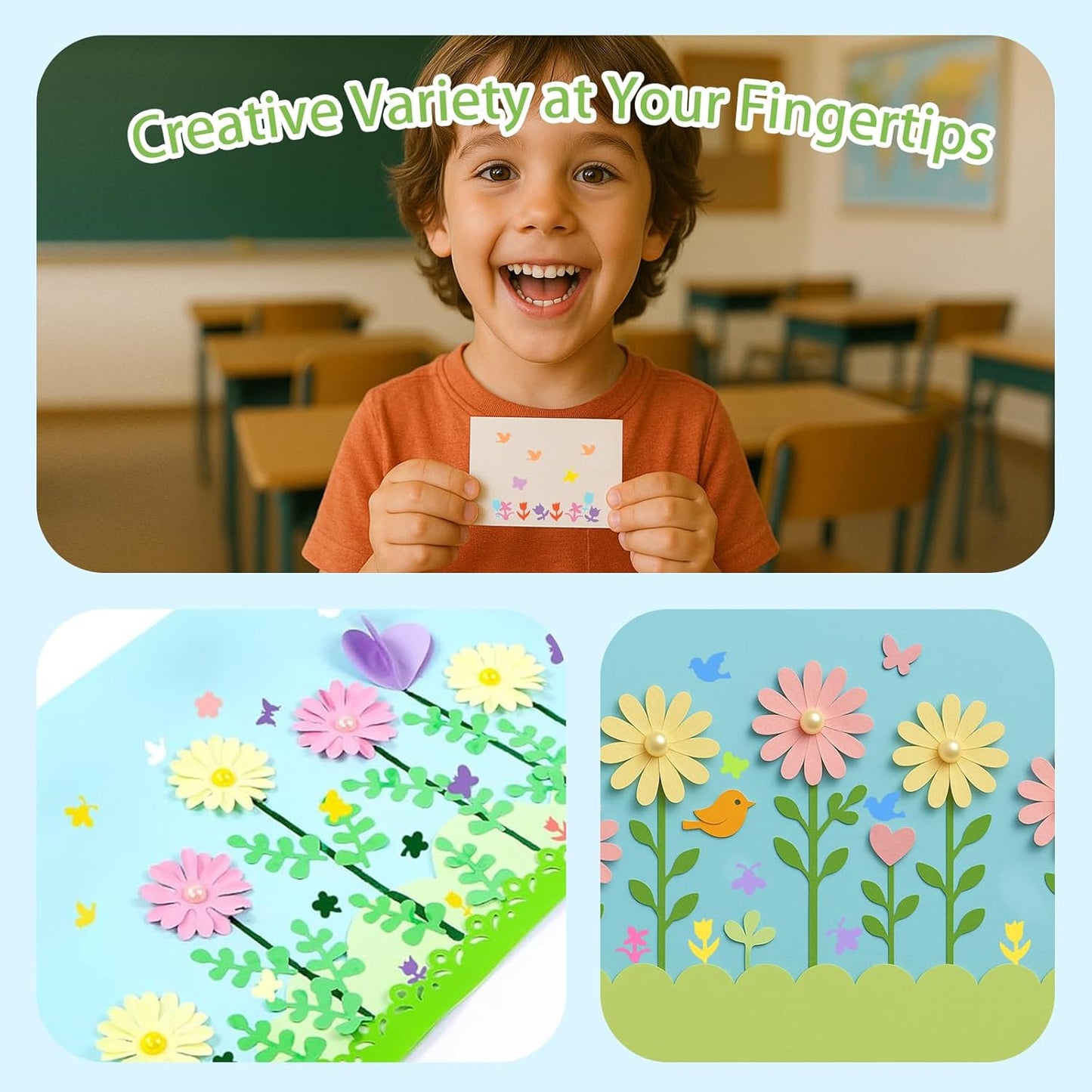 LOVEINUSA 10 PCS Flower Shaped Craft Hole Punch Set for DIY Crafting, Scrapbooking,Tissue Paper for Gift Bags, Festival Wedding Paper DIY Projects, Gift Tags, Mini Cutter Nail Arts Crafts